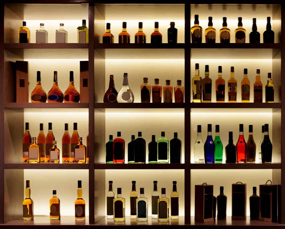 Liquor Arrangement In A Bar