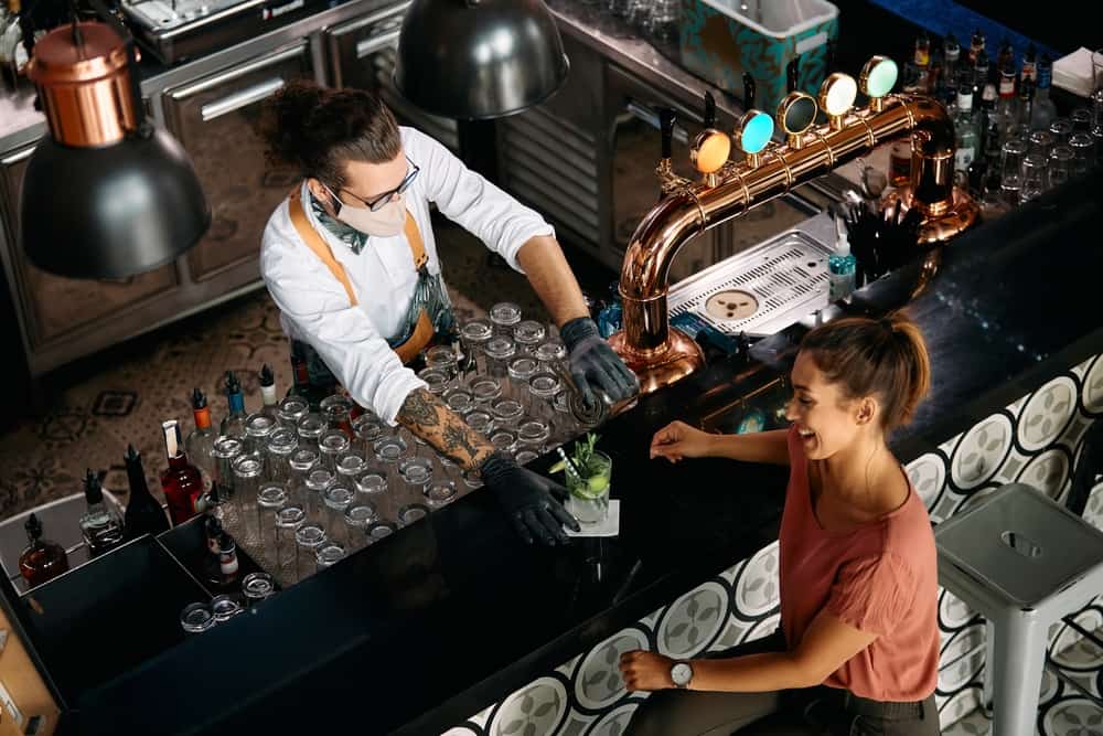 Sitting At The Bar Counter