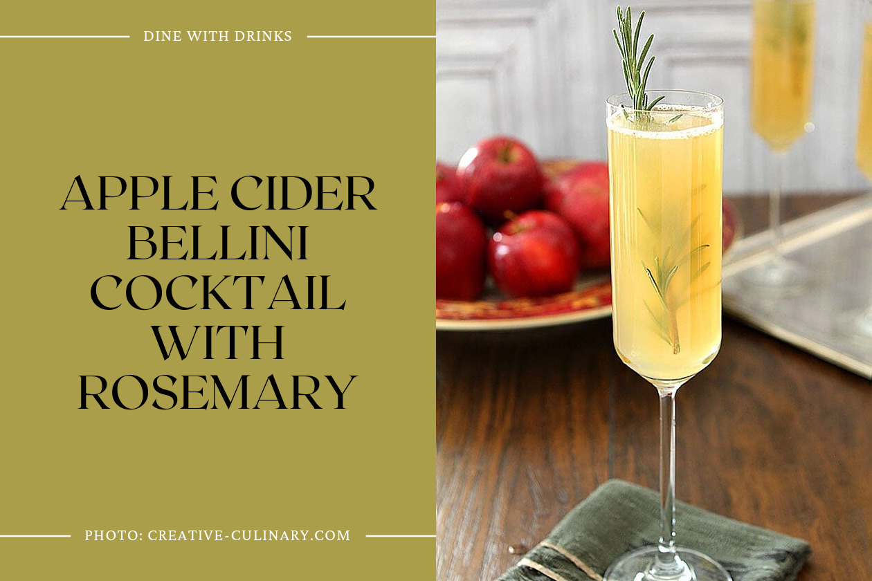 Apple Cider Bellini Cocktail With Rosemary