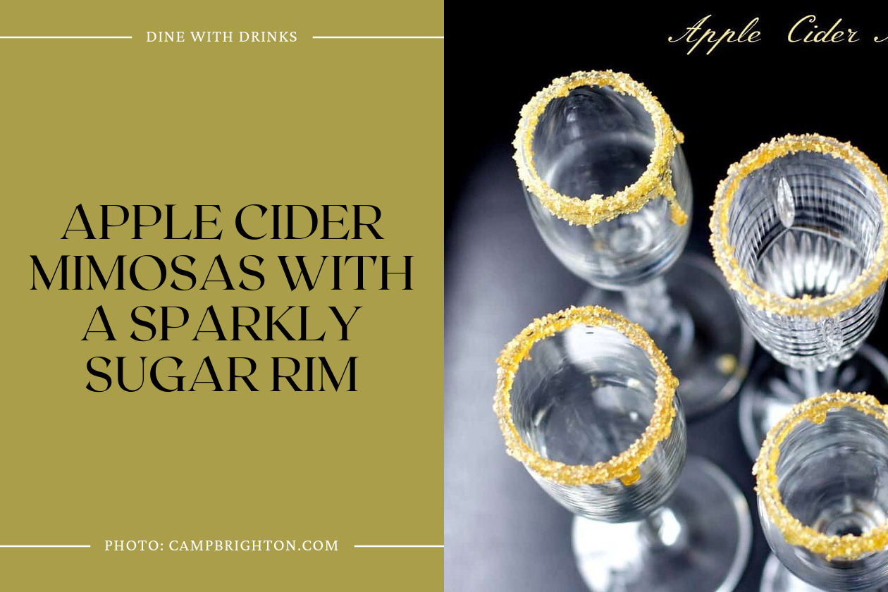 Apple Cider Mimosas With A Sparkly Sugar Rim