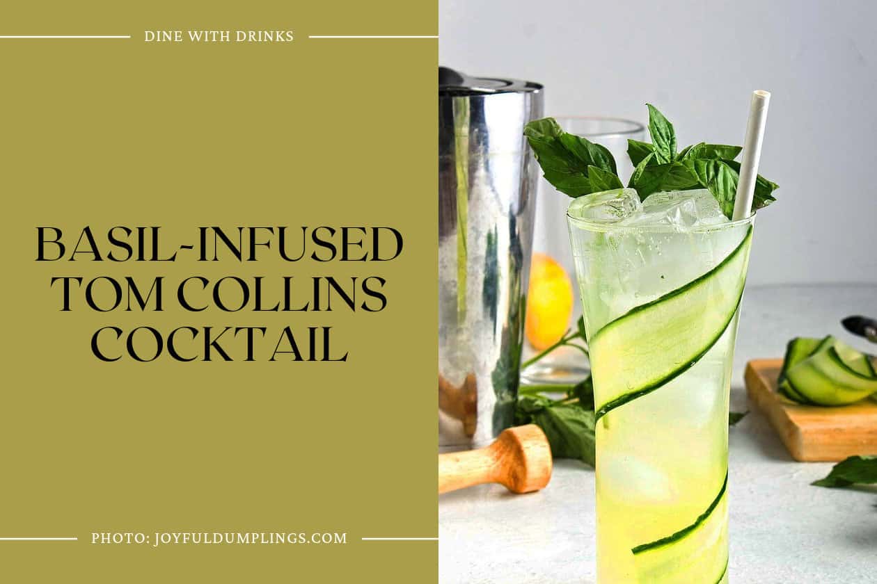 Basil-Infused Tom Collins Cocktail