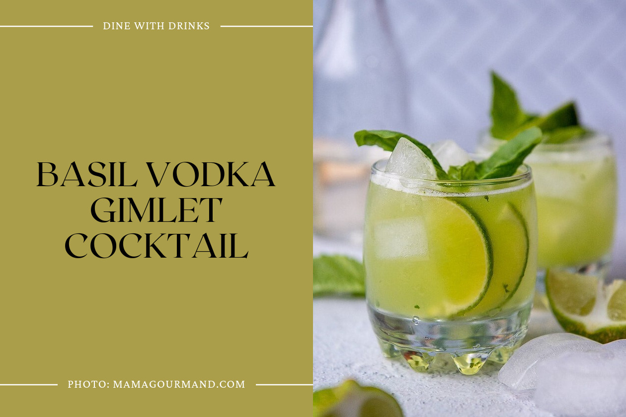 Basil Vodka Gimlet Cocktail