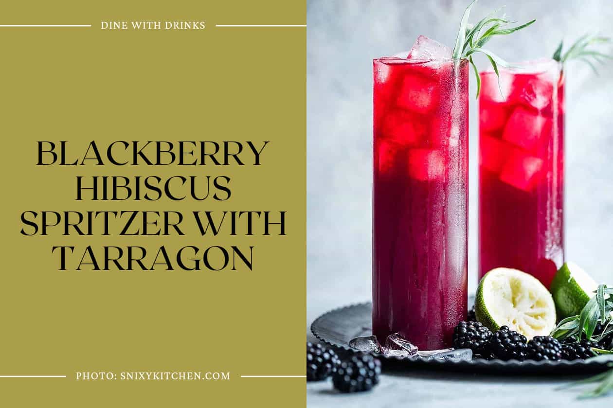 Blackberry Hibiscus Spritzer With Tarragon