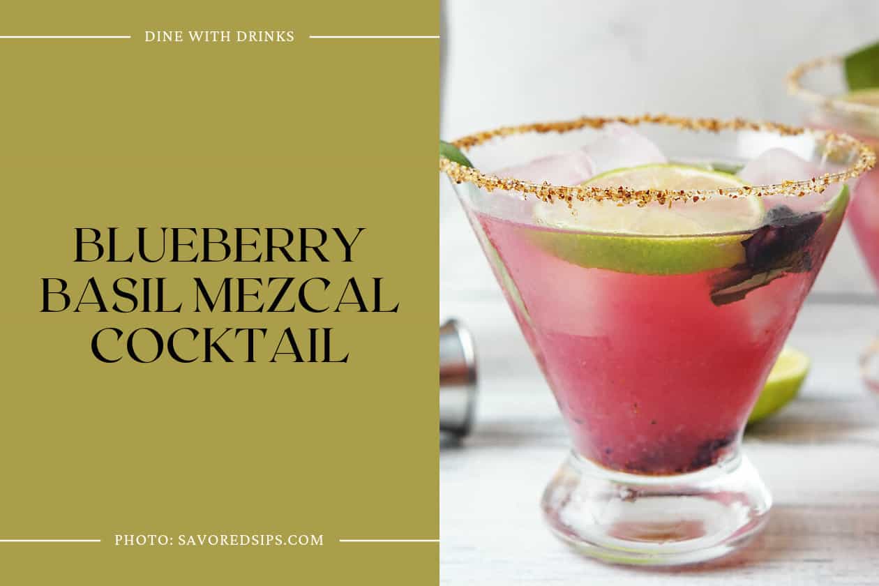 Blueberry Basil Mezcal Cocktail