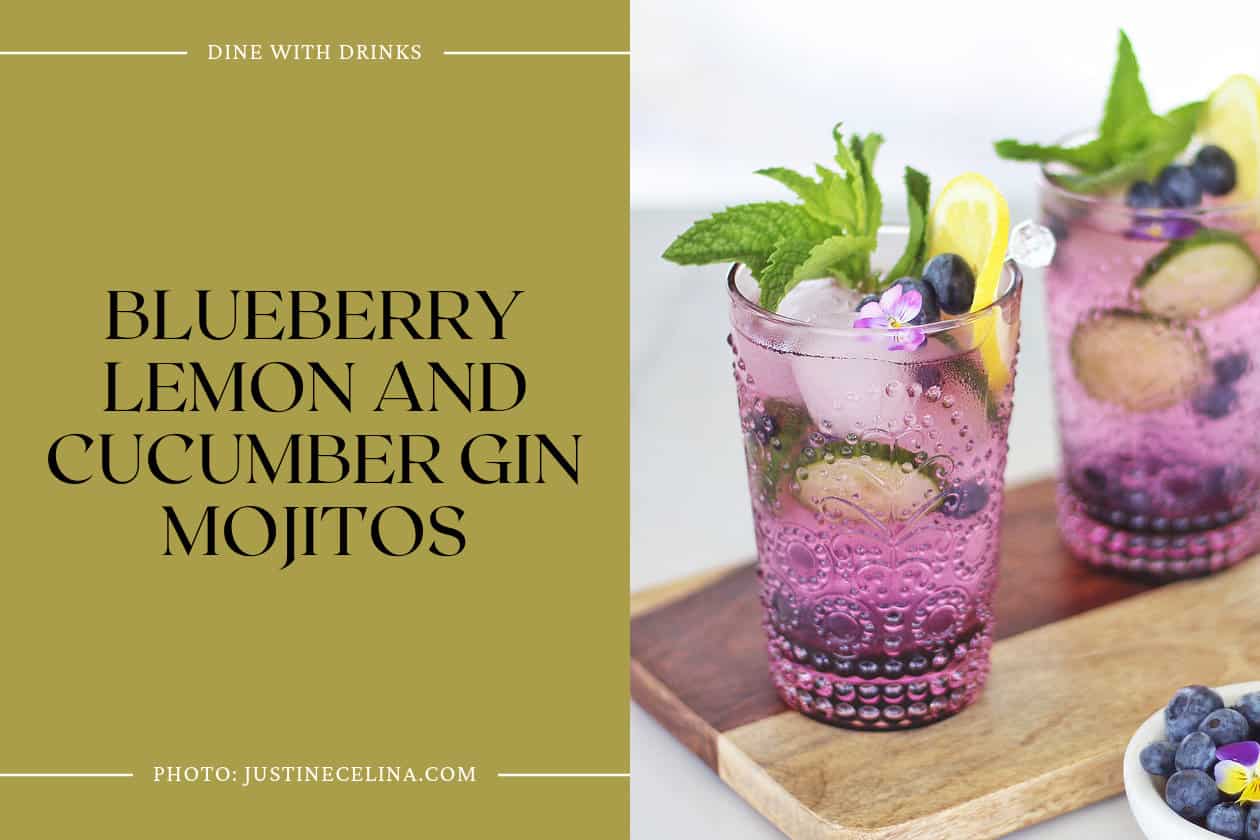 Blueberry Lemon And Cucumber Gin Mojitos