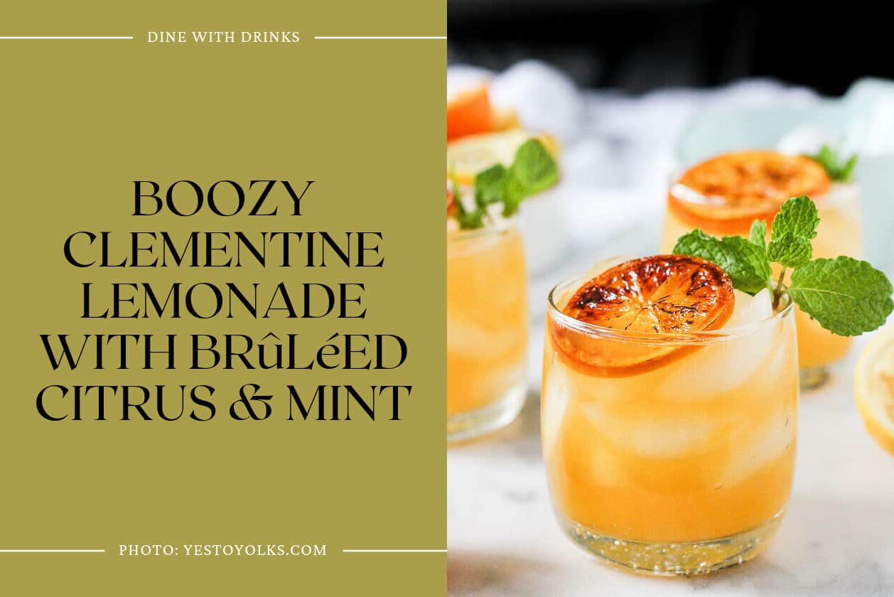 Boozy Clementine Lemonade With Brûléed Citrus & Mint