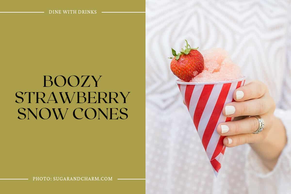 Boozy Strawberry Snow Cones
