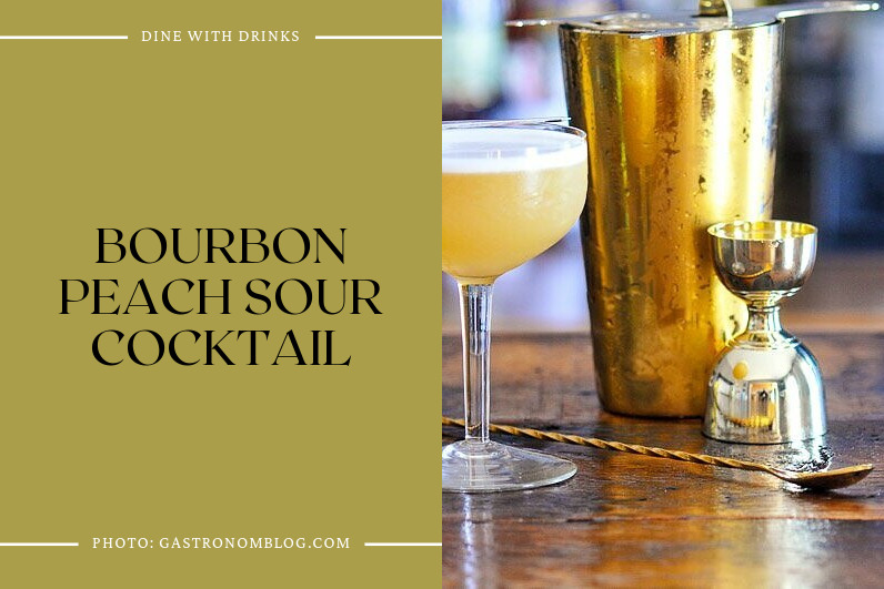 Bourbon Peach Sour Cocktail