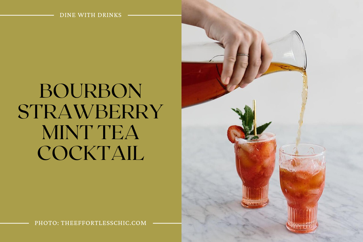 Bourbon Strawberry Mint Tea Cocktail