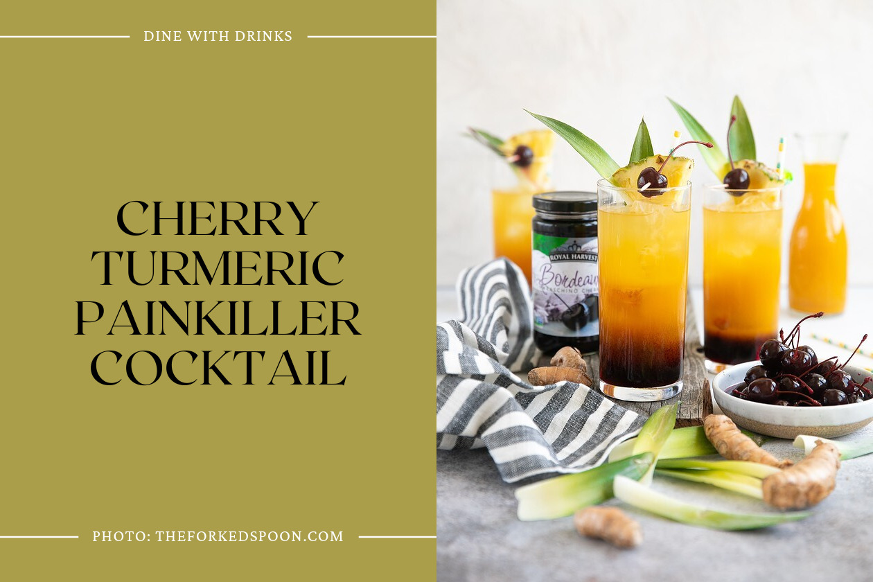 Cherry Turmeric Painkiller Cocktail