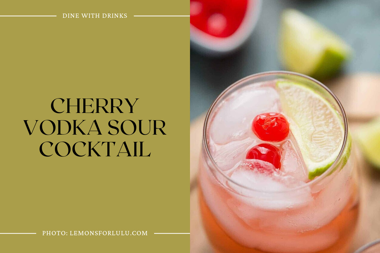 Cherry Vodka Sour Cocktail