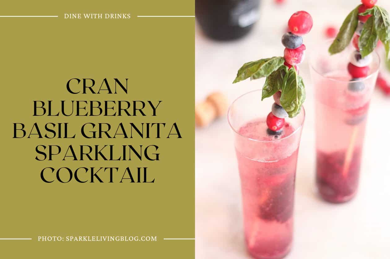 Cran Blueberry Basil Granita Sparkling Cocktail