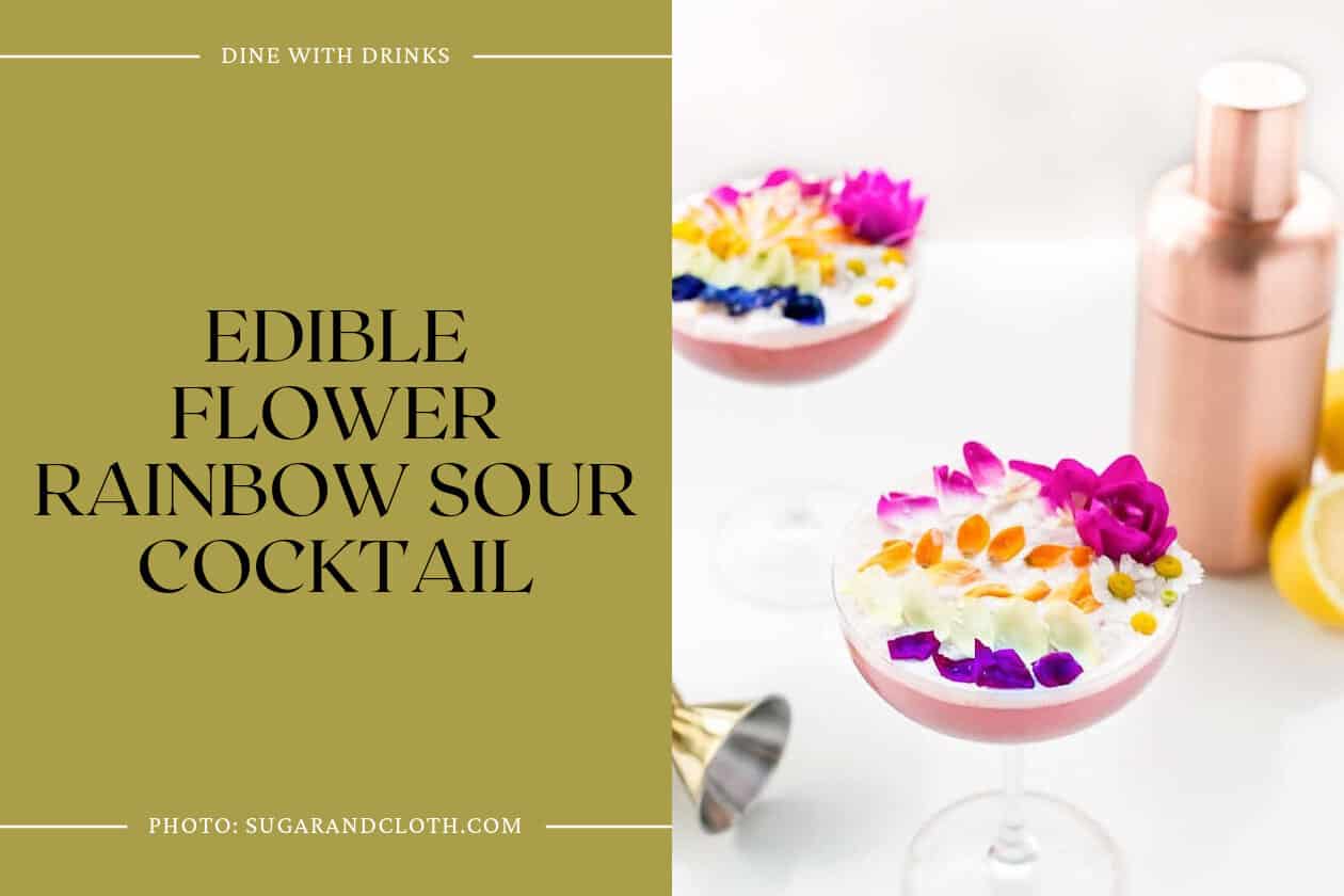 Edible Flower Rainbow Sour Cocktail