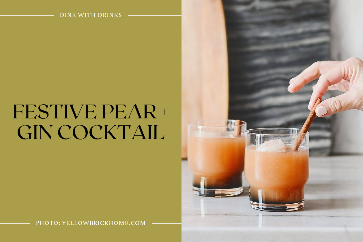 Festive Pear + Gin Cocktail
