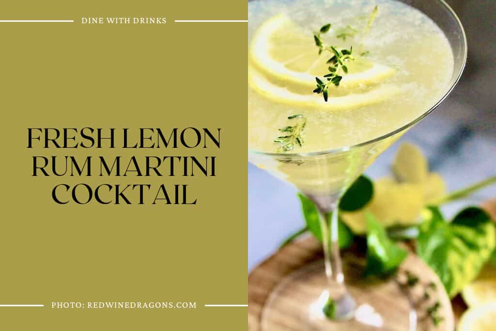 Fresh Lemon Rum Martini Cocktail