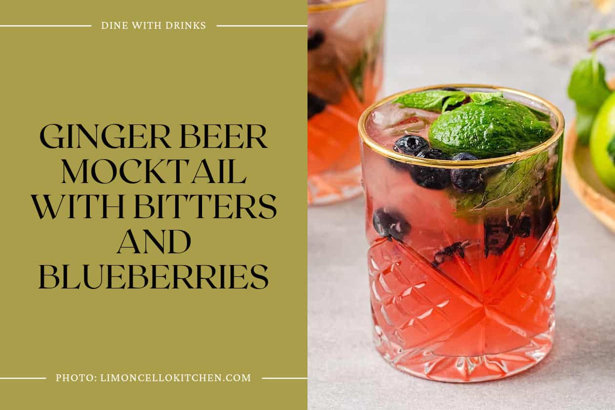 Ginger Beer Mocktail With Bitters And Blueberries