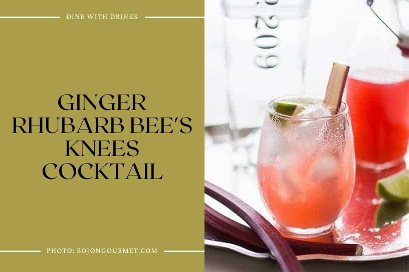 Ginger Rhubarb Bee's Knees Cocktail