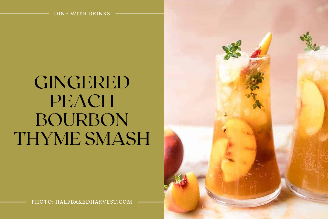Gingered Peach Bourbon Thyme Smash