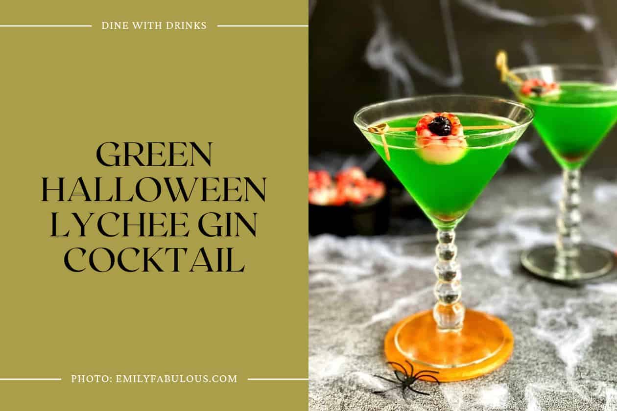 Green Halloween Lychee Gin Cocktail