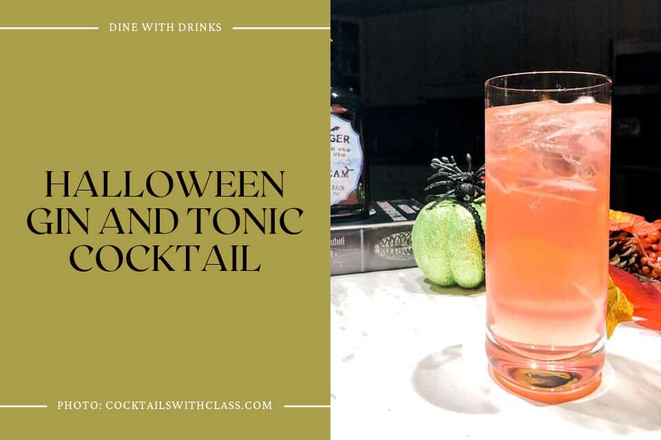 Halloween Gin And Tonic Cocktail