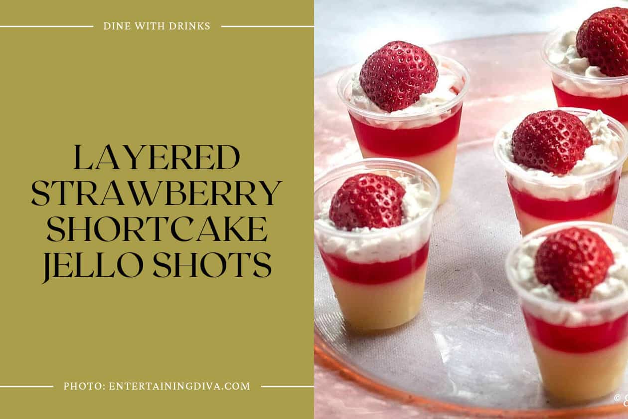 Layered Strawberry Shortcake Jello Shots