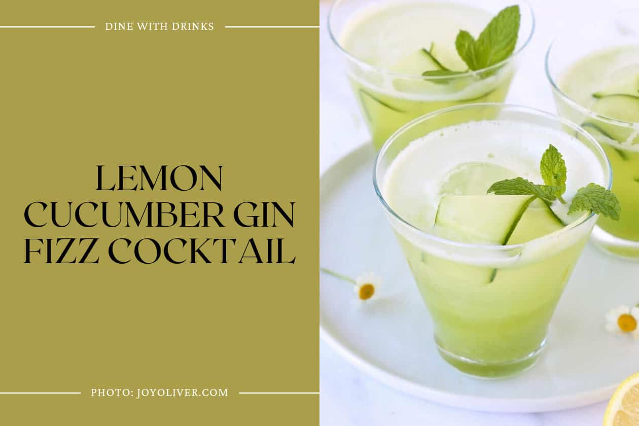 Lemon Cucumber Gin Fizz Cocktail