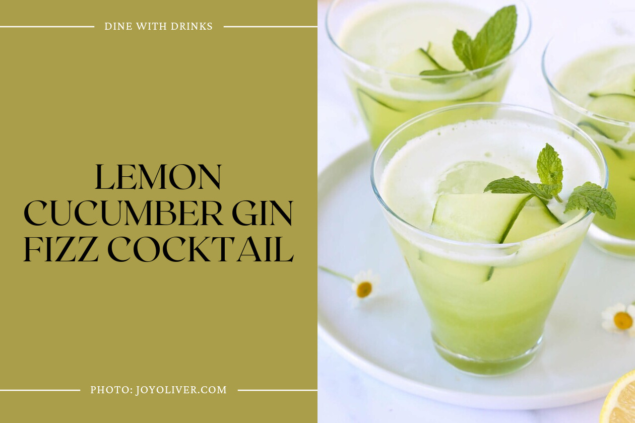 Lemon Cucumber Gin Fizz Cocktail