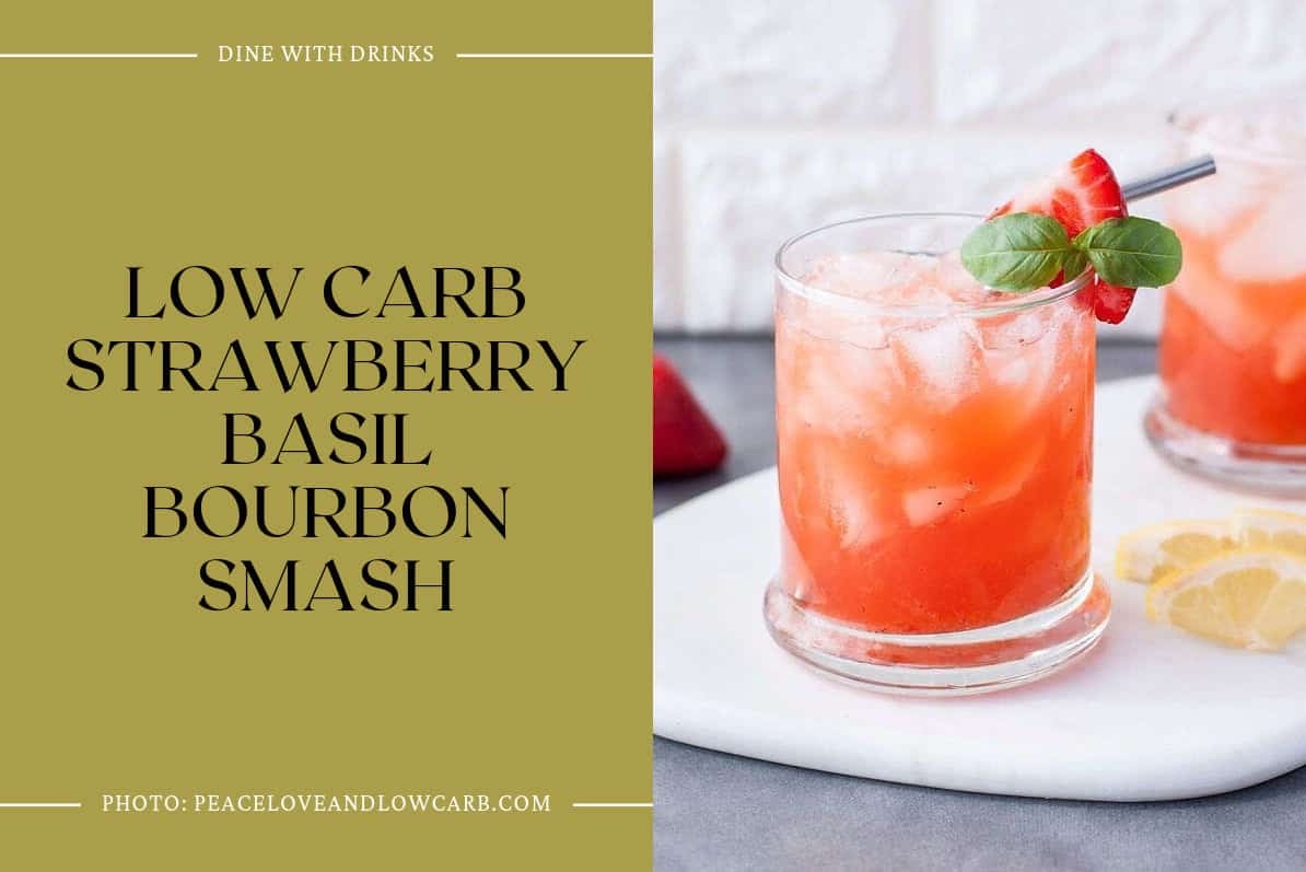Low Carb Strawberry Basil Bourbon Smash
