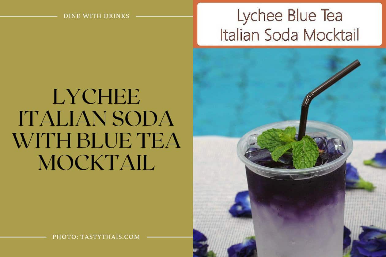 Lychee Italian Soda With Blue Tea Mocktail