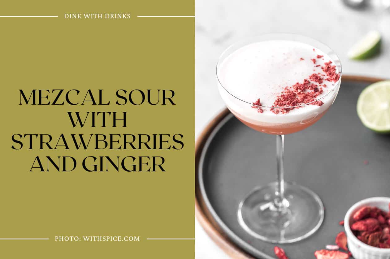 Mezcal Sour With Strawberries And Ginger