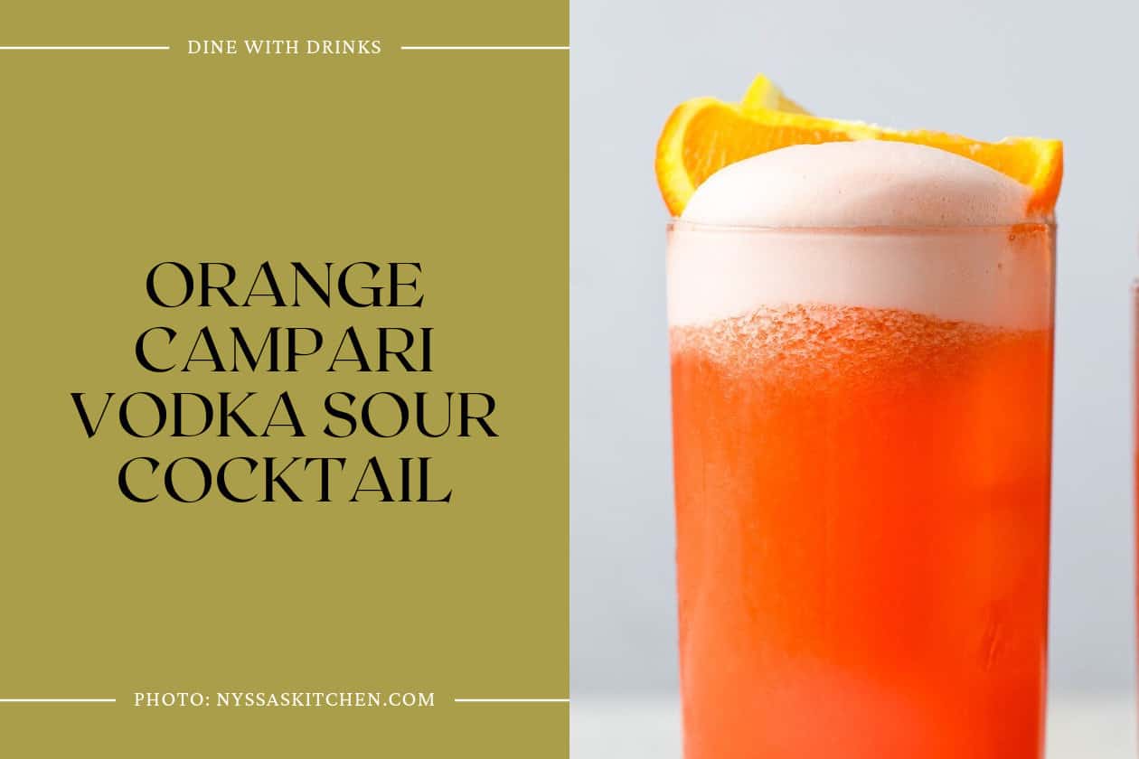 Orange Campari Vodka Sour Cocktail