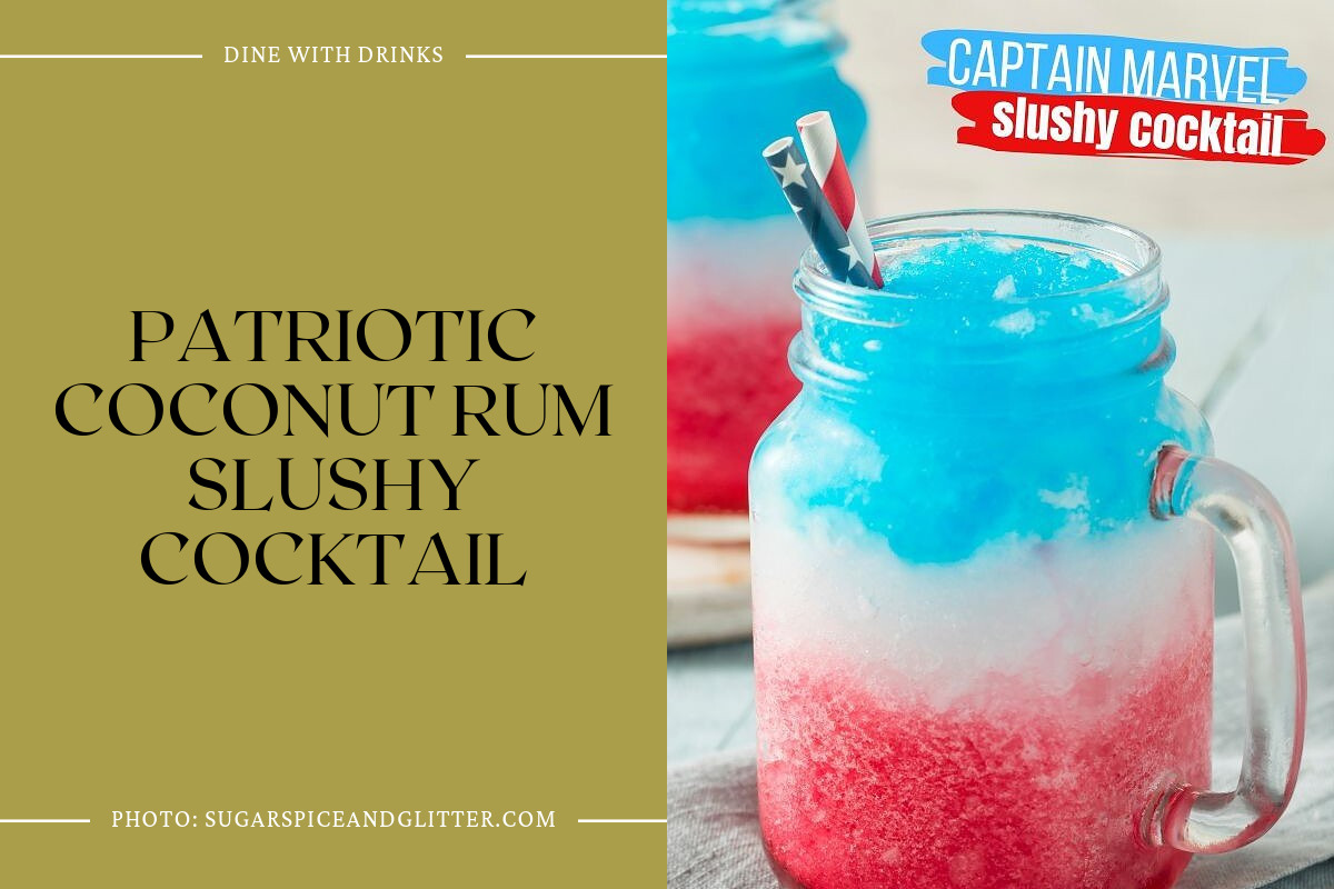 Patriotic Coconut Rum Slushy Cocktail