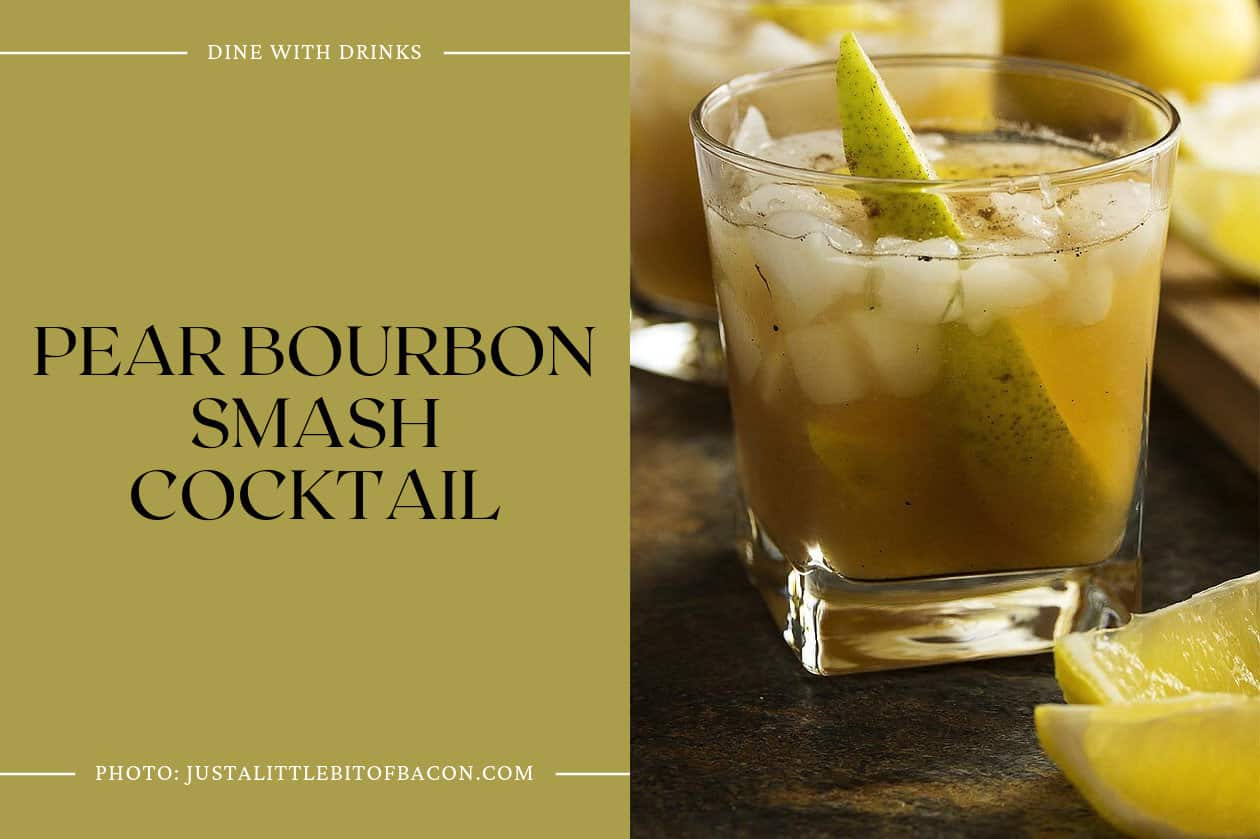 Pear Bourbon Smash Cocktail