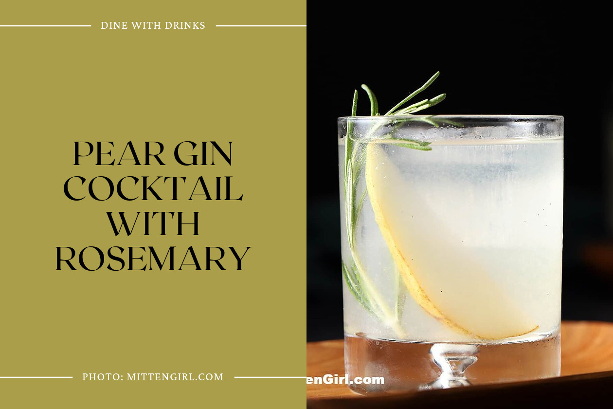 Pear Gin Cocktail With Rosemary