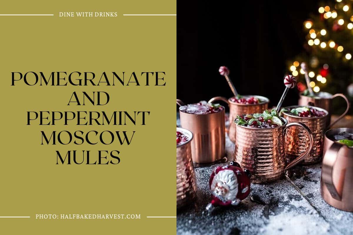 Pomegranate And Peppermint Moscow Mules