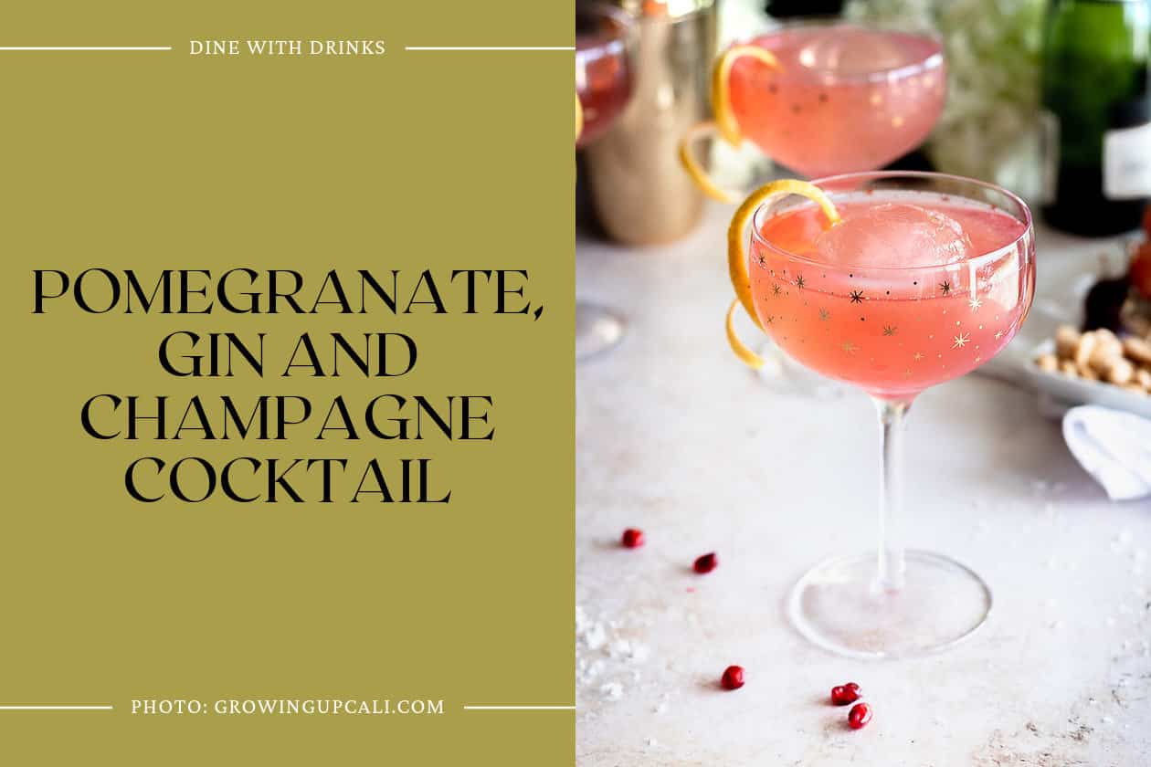 Pomegranate, Gin And Champagne Cocktail