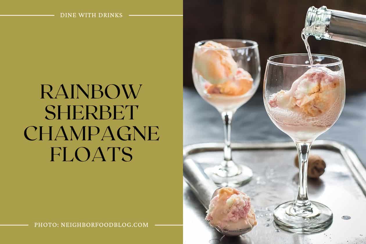 Rainbow Sherbet Champagne Floats
