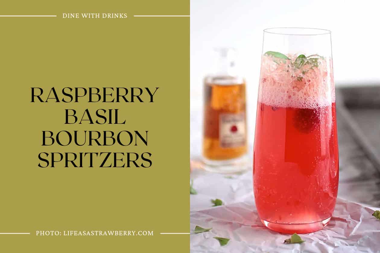 Raspberry Basil Bourbon Spritzers