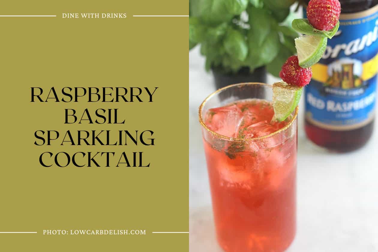 Raspberry Basil Sparkling Cocktail
