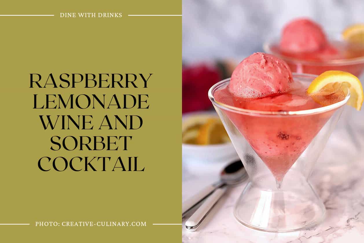 Raspberry Lemonade Wine And Sorbet Cocktail