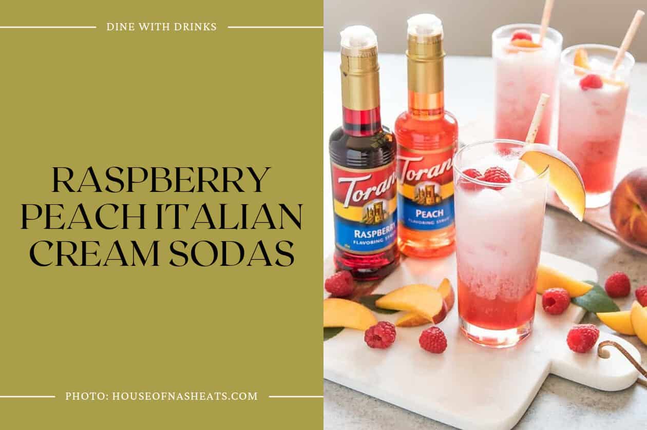 Raspberry Peach Italian Cream Sodas