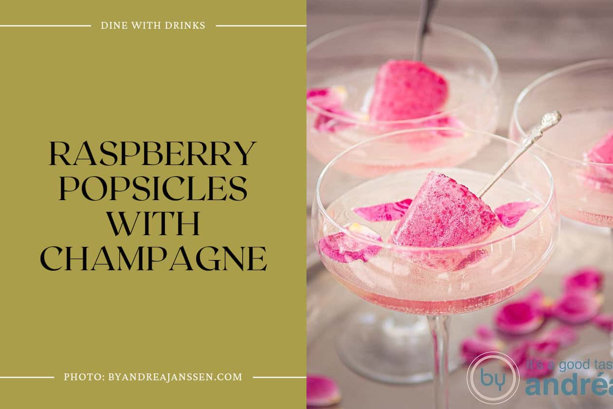 Raspberry Popsicles With Champagne