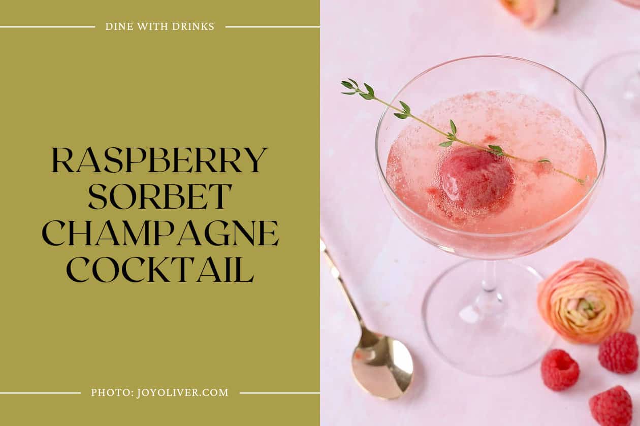 Raspberry Sorbet Champagne Cocktail