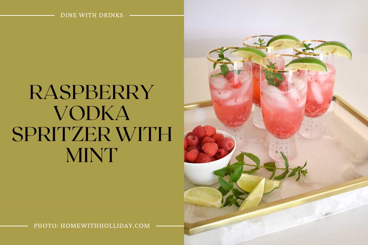 Raspberry Vodka Spritzer With Mint