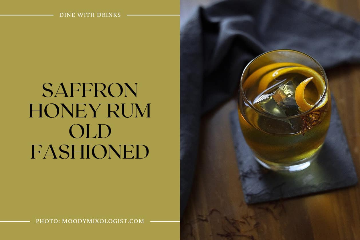 Saffron Honey Rum Old Fashioned