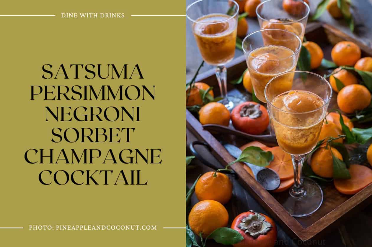 Satsuma Persimmon Negroni Sorbet Champagne Cocktail