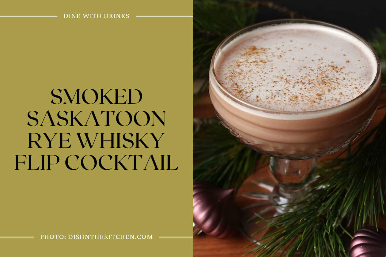 Smoked Saskatoon Rye Whisky Flip Cocktail
