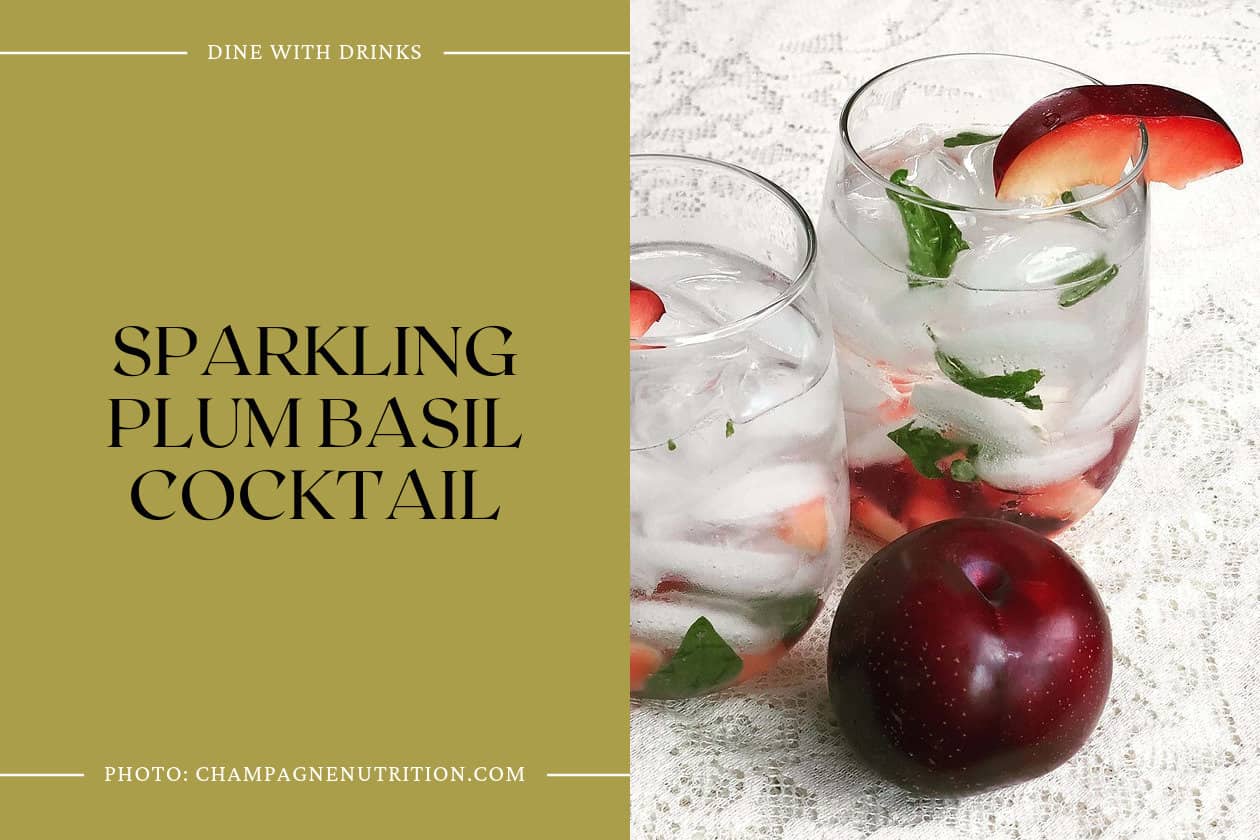 Sparkling Plum Basil Cocktail