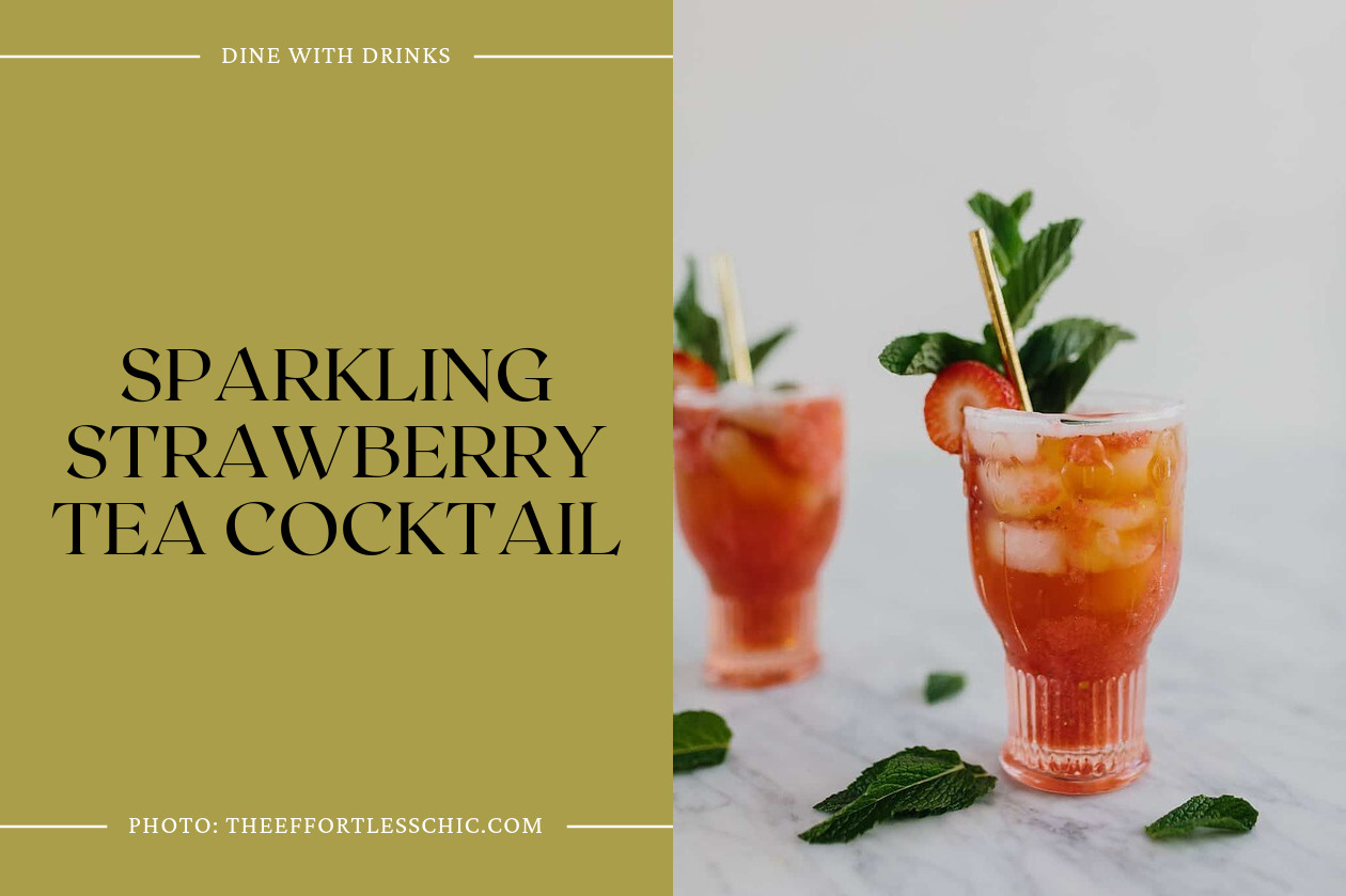 Sparkling Strawberry Tea Cocktail