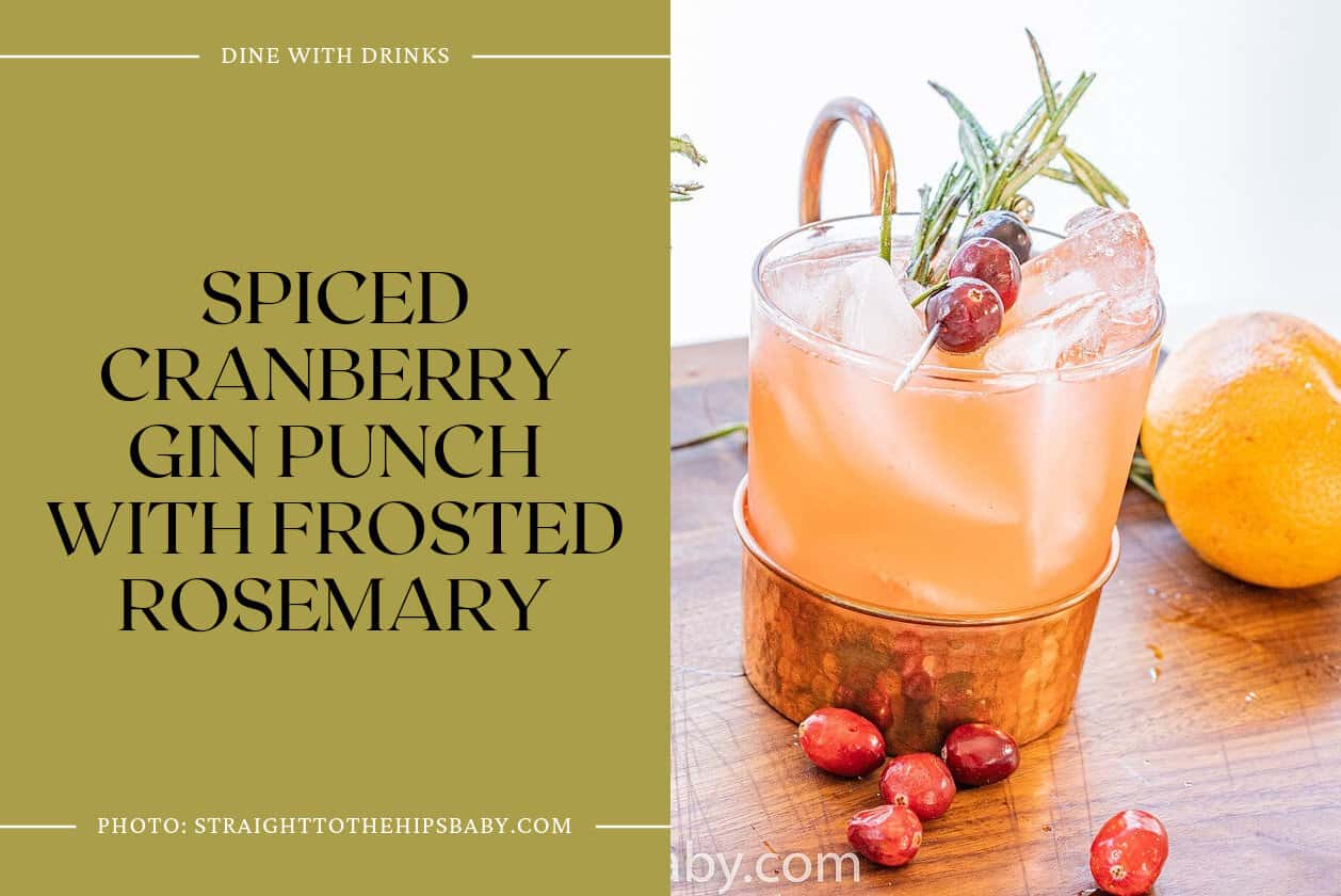 Spiced Cranberry Gin Punch With Frosted Rosemary